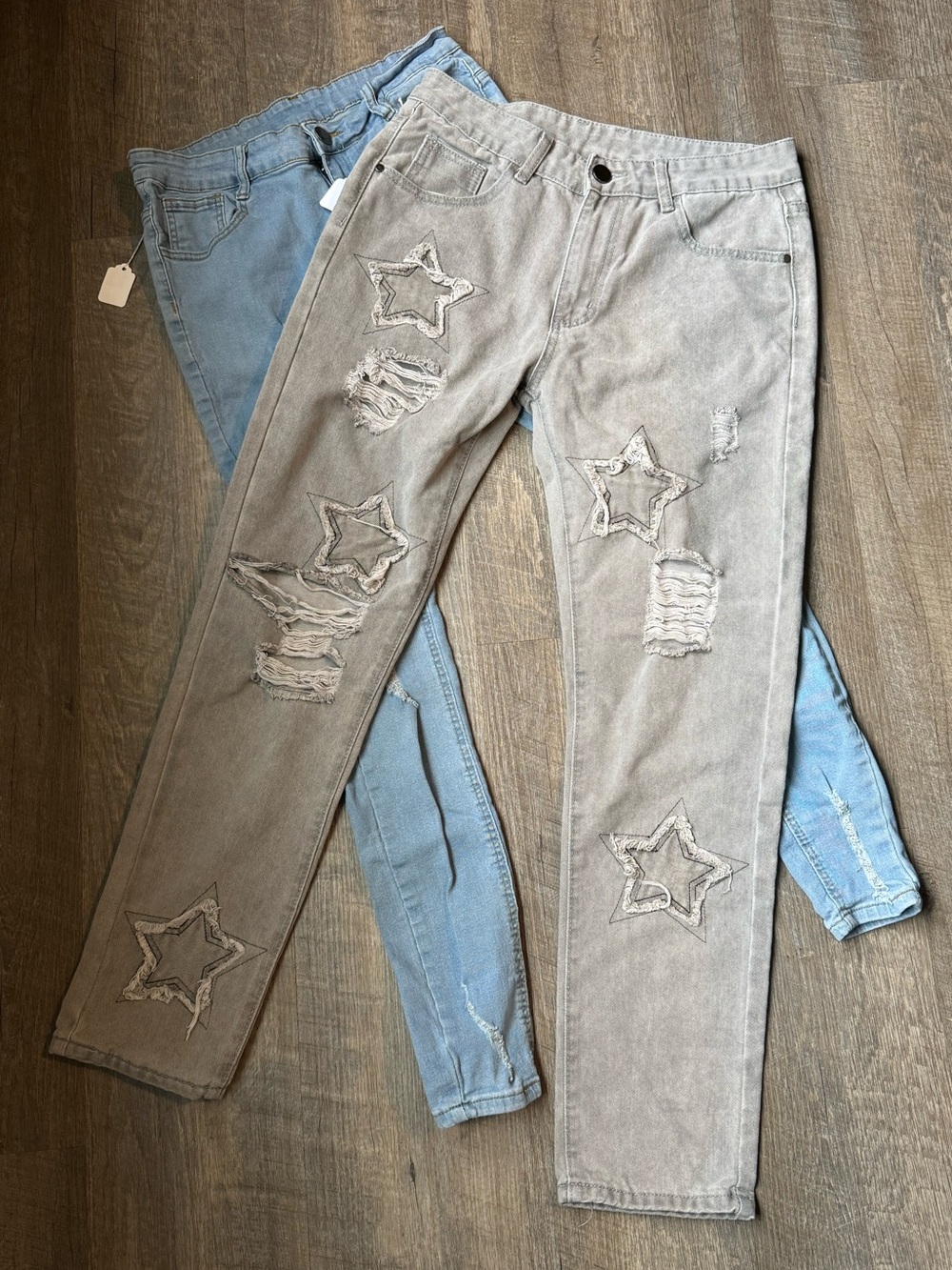 Distressed Jeans Bundle | SHEIN Skinny Jeggings & Gray Straight Leg Size S/30